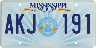 MS license plate AKJ191