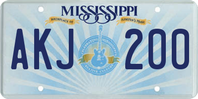 MS license plate AKJ200