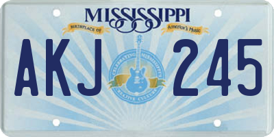MS license plate AKJ245
