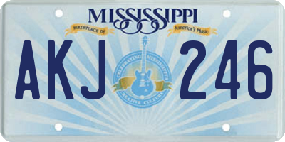 MS license plate AKJ246