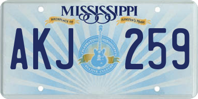 MS license plate AKJ259