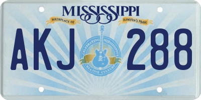 MS license plate AKJ288