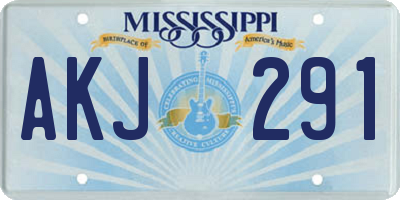 MS license plate AKJ291