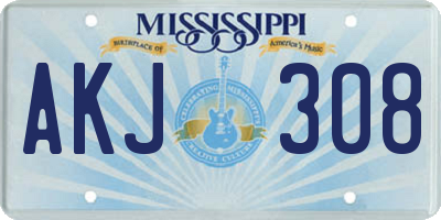 MS license plate AKJ308
