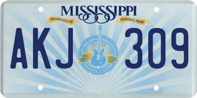 MS license plate AKJ309