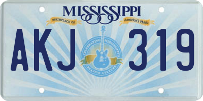 MS license plate AKJ319