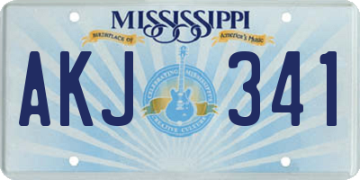 MS license plate AKJ341