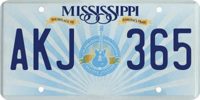 MS license plate AKJ365