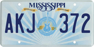 MS license plate AKJ372