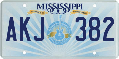MS license plate AKJ382