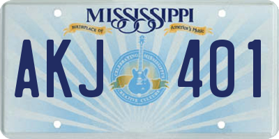 MS license plate AKJ401