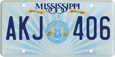 MS license plate AKJ406