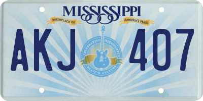 MS license plate AKJ407