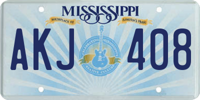 MS license plate AKJ408