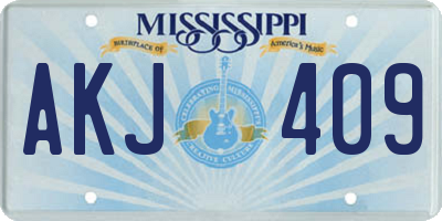 MS license plate AKJ409