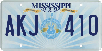 MS license plate AKJ410