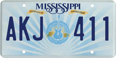 MS license plate AKJ411