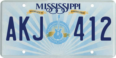 MS license plate AKJ412