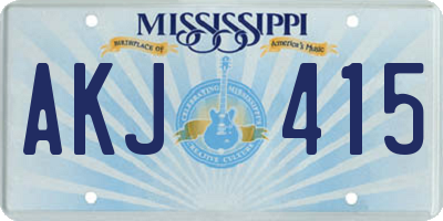 MS license plate AKJ415