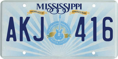 MS license plate AKJ416