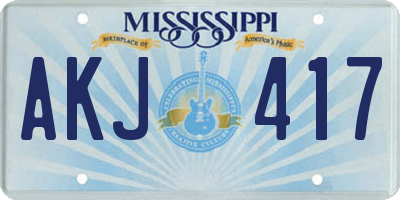 MS license plate AKJ417
