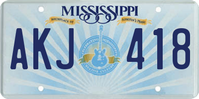 MS license plate AKJ418