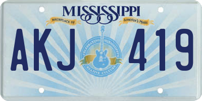 MS license plate AKJ419