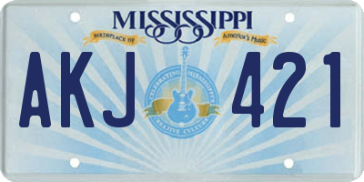 MS license plate AKJ421