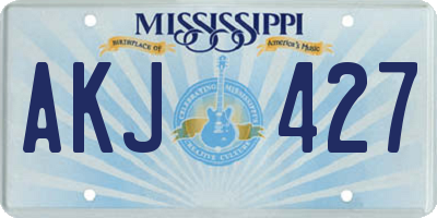MS license plate AKJ427