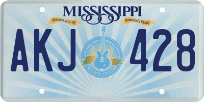 MS license plate AKJ428