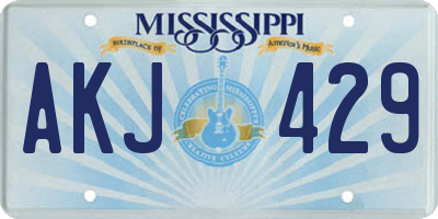 MS license plate AKJ429