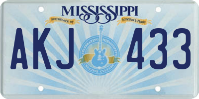 MS license plate AKJ433
