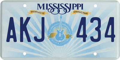 MS license plate AKJ434