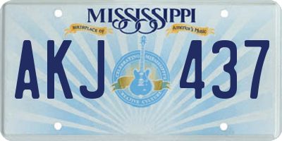 MS license plate AKJ437
