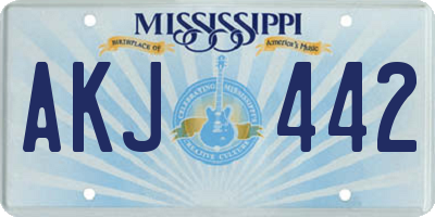 MS license plate AKJ442