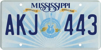 MS license plate AKJ443
