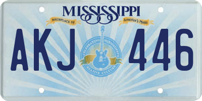 MS license plate AKJ446