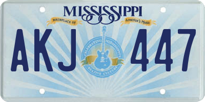 MS license plate AKJ447