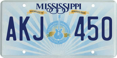 MS license plate AKJ450