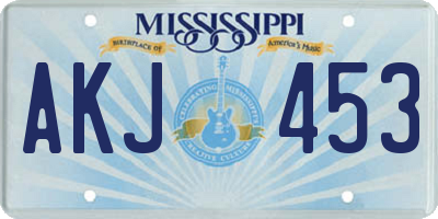 MS license plate AKJ453
