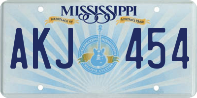 MS license plate AKJ454
