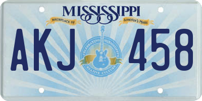 MS license plate AKJ458