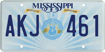 MS license plate AKJ461