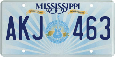 MS license plate AKJ463