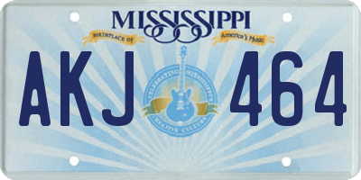 MS license plate AKJ464