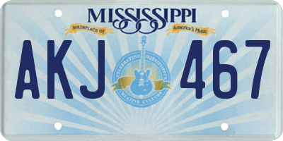MS license plate AKJ467