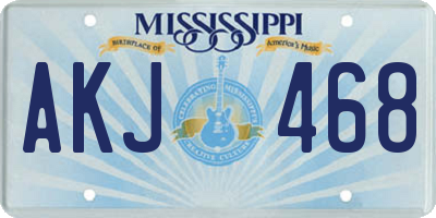MS license plate AKJ468