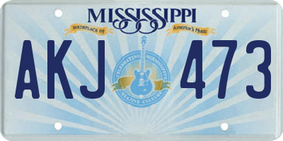 MS license plate AKJ473