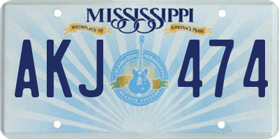 MS license plate AKJ474