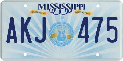 MS license plate AKJ475